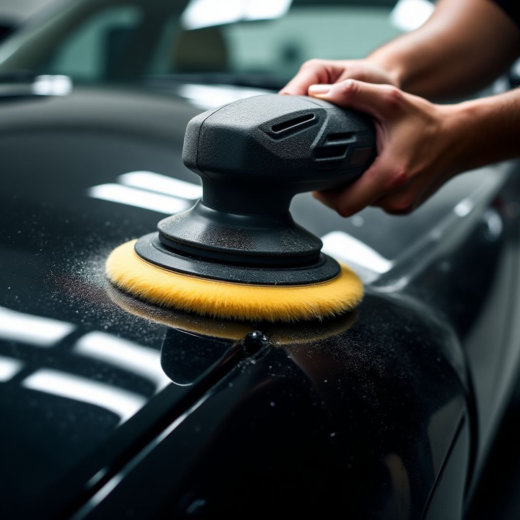 Polierarbeiten an einem Luxusfahrzeug