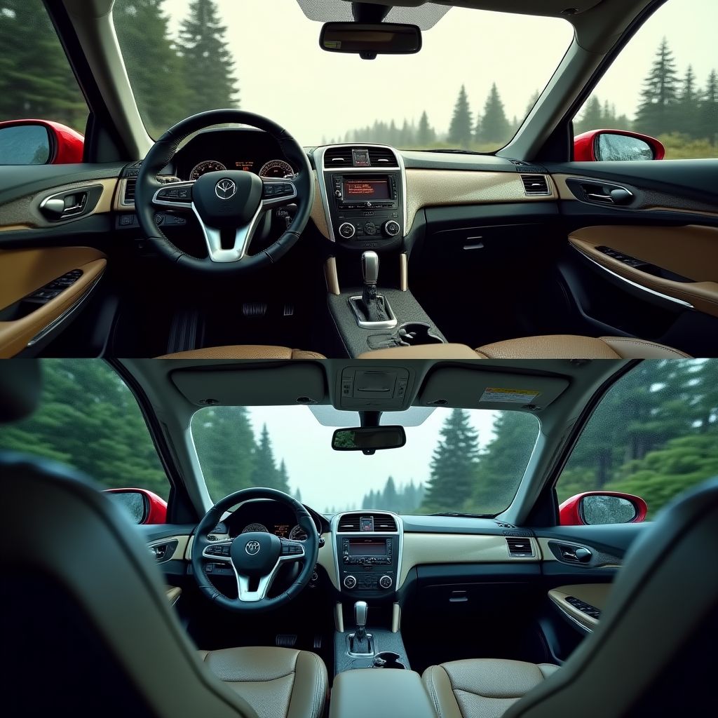 Vor-Nach-Vergleich einer Autoreinigung